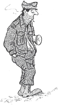 Cartoon of service man